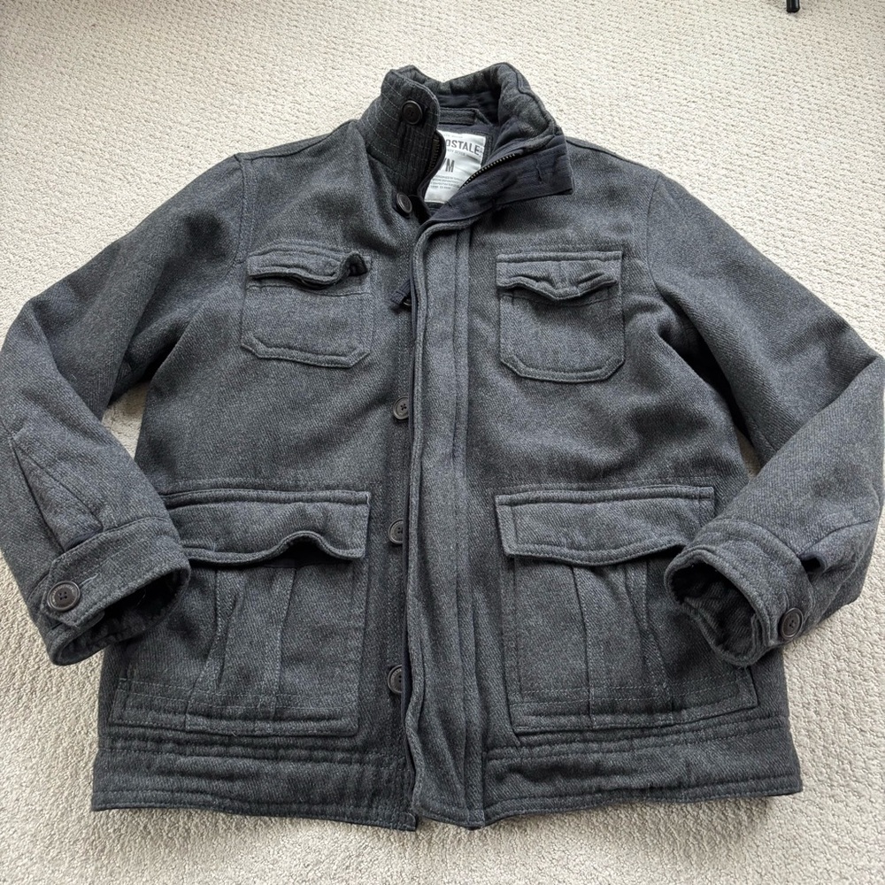 Aeropostale Men's Gray Wool blend Jacket